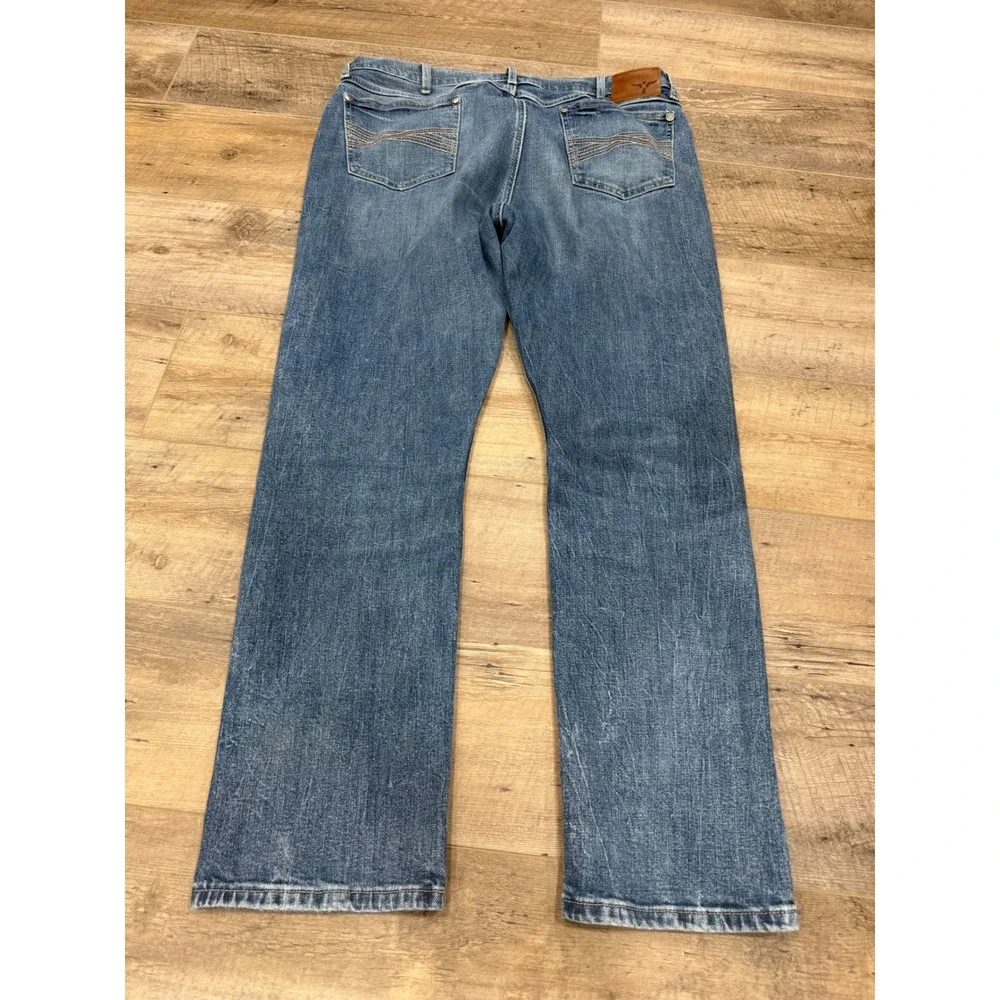 Wrangler‎ 20X Mens 44MWXSH Relaxed Straight Leg Jeans Blue Medium Wash 38x32